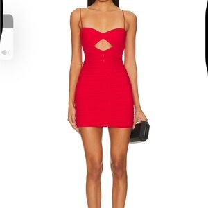 Nookie Red Bodycon Mini Dress with Spaghetti Straps